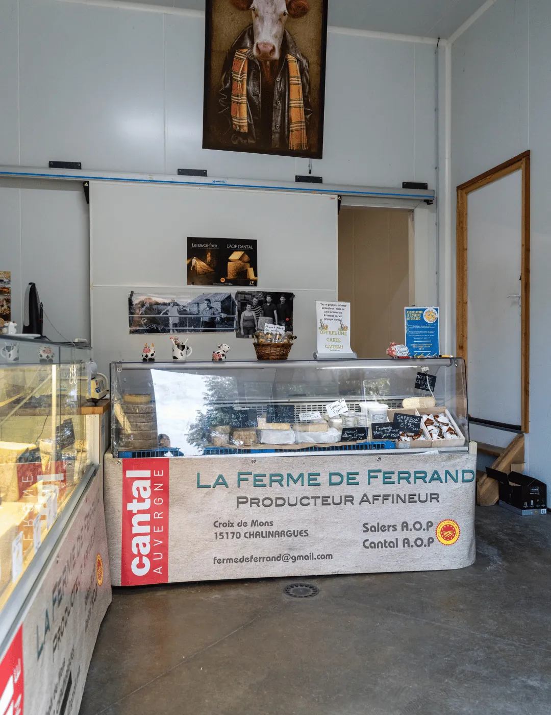 Notre étal sur les marchés du Cantal